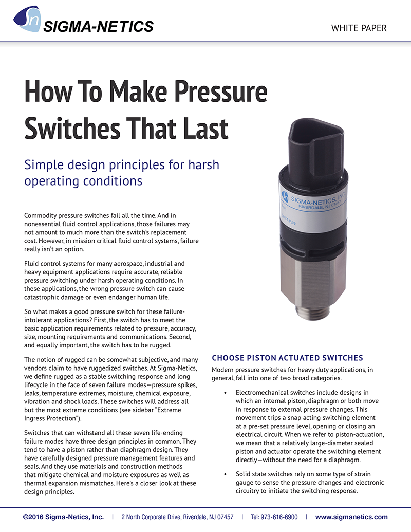 Pressure Switch White Paper